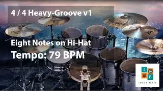Heavy Groove v1 4/4 - 79 BPM - 8th on HiHat