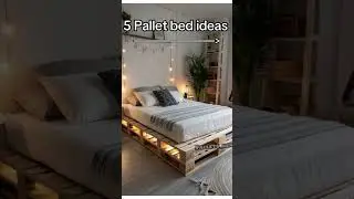 1 pallet bed 🛏️ design with underneath lights without a headboard #palletfurniture palletbeds #diy