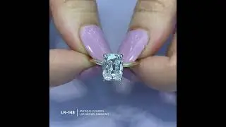3.02 carat Antique Cushion Lab Diamond Solitaire Engagement Ring
