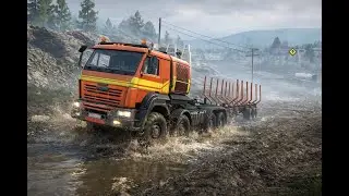 SnowRunner | Waterlogged Medium Logs Delivery to Quarry 🚚💦 | Extreme Mud Challenge