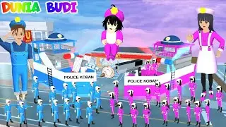 Yuta Mio Sang Penolong Jadi Polisi🚨Buat Markas Kapal Polisi Biru💙Vs Pink💖| Sakura School Simulator