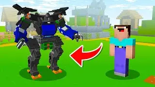 NOOB vs PRO : NOOB BUILD CRAZY EVIL MECH AND DESTROY VILLAGE! Challenge