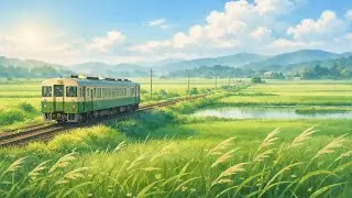 Train Through the Countryside 🍃 | Calm, Cozy Ghibli-Style Visuals