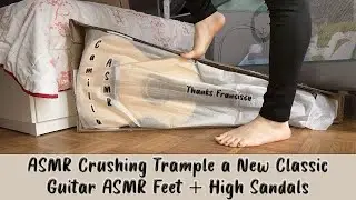 Watch this incredible ASMR Crushing video of trample with a new guitar and my favorite sandals