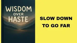 Wisdom Over Haste: Slow Down to Go Far.