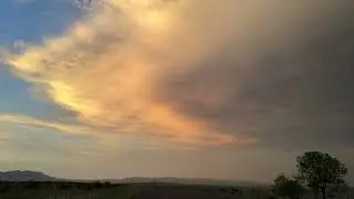 Beautiful TX Sunset With Birds & Insects On Remote Stretch Of Texas Highway US385 Several Years Back