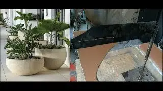 Big round concrete flower pot making the mold / running mold / plaster lathe