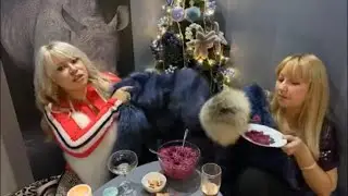 New Year's Eve mukbang in fur coats