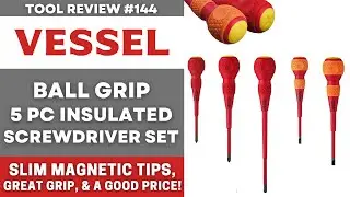 $36 Vessel Ball Grip Insulated Screwdriver Set - Great Grip, Bit, & Price #tools #vde #electrical