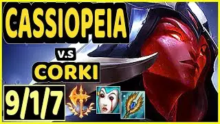 CARZZY (CASSIOPEIA) vs CORKI - 9/1/7 KDA MID CHALLENGER GAMEPLAY - EUW