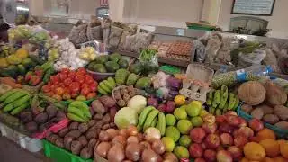 Cape Verde Grocery Main Market.  Interesting.  They sell grass and such.  - Cape Verde Africa- ECTV