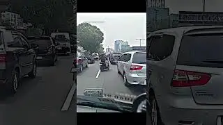 Motorcyclists Escort Ambulance in Traffic Jam