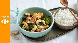 Japanse kip met broccoli en bloemkool