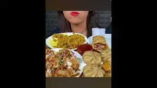 @stellaasmrofficialMaggie masala noodles with momos and chutney #mukbang #mukbanginternational