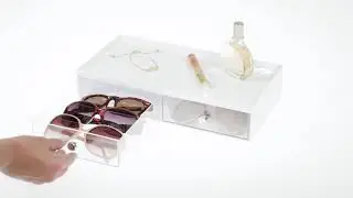 Plastic Stackable Glasses Storage Box - mDesign