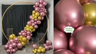 Balloon Garland On Round Backdrop
