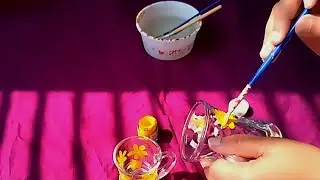 Handpainted tea cup||Cup Paint||Glass paint||acrylic colour paint #Handpaint #glasspaint #painting