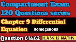 compartment exam important Questions | chapter 9 Differential equation | class 12 Maths