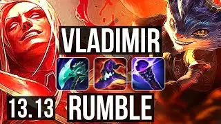 VLAD vs RUMBLE (MID) | Penta, 13/2/4, 600+ games, Rank 9 Vlad | EUW Grandmaster | 13.13