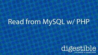 Read MySQL table and display to a web page using PHP
