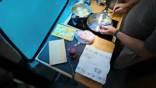Kochen im Camper. Zeitraffer.