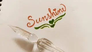 glass pen calligraphy #sunshine #handlettering #cursive writing#good handwritng