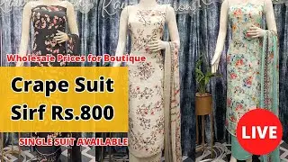 Crape Suit Rs.800 on Wholesale Price  | Kaur Fashions