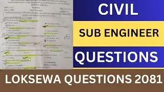 Koshi Pradesh Loksewa Civil Sub Engineer Exam Questions 2081 | Civil Sub Engineer Loksewa Questions