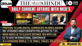 20th Jan 2026 The Hindu Newspaper Analysis🗞️| Current Affairs for UPSC 🎯| D.C.A by Divyansh Sir