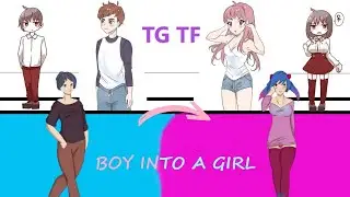 TG TF Comics Boy transform into a girl Body change || Body Swap
