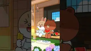 Spending summer with you is the best! 🍦🍉 #cony #brown #story #linefriends