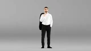 000243 Man in White Shirt with Jacket Over Shoulder 0116