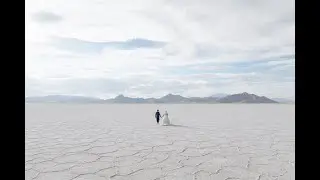 Bonneville Salt Flats in Utah | Bride and Groom