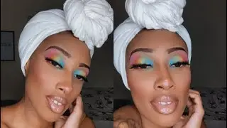 Rainbow  🌈 Make Tutorial Lisa Frank Morphe Palette 🎨 #35