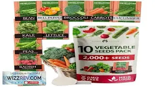 Grown Vegetable Seeds 10 Variety Pack with 5 800+ Non GMO Heirloom Seeds