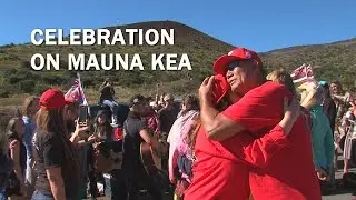Kia'i Celebrate On Mauna Kea After Hawaii Supreme Court TMT Decision