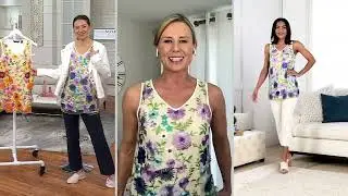 Dennis Basso Floral Overlay Sleeveless Top on QVC