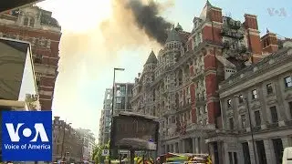 Huge Fire at Luxury Hotel in Upscale Area of London