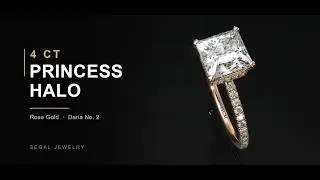 Trendy Hidden Halo Diamond Princess Cut Engagement Ring - Daria No. 2