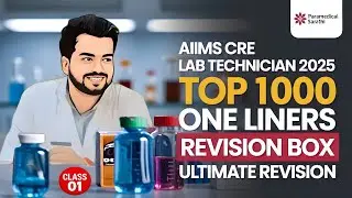 Lab Technician Complete Course Revision | One liners | AiimsCre | Pgi chandigarh | RRB Paramedical