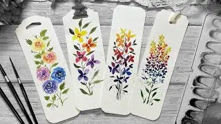 Aquarell malen /  Vier Regenbogen Blumen für Anfänger / Tutorial in Echtzeit / deutsch