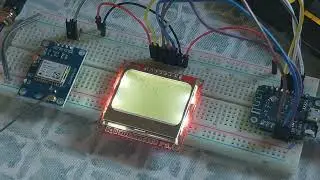 ESP8266 NEO6M GPS time clock without internet connection display values on a Nokia screen.