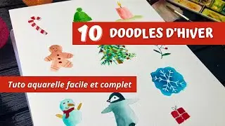 10 mini-aquarelles de No&euml;l &agrave; l'aquarelle [FACILE]
