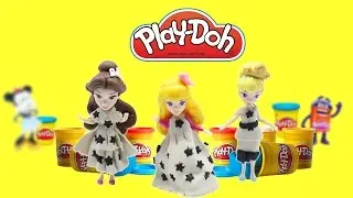 Play Doh Dresses fashion Disney Princess star collection fashion dress - play doh diy!!