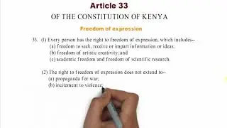 CHAPTER 4: Article 33 Of The Constitution Of Kenya - Freedom Of Expression