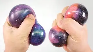 Making Glow In The Dark Galaxy Squishy Stress Ball (Slime Squishy) l Satisfying Slime Video