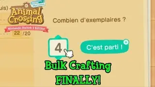 Bulk Crafting Demonstration - Animal Crossing: New Horizons 3.0 Free Update