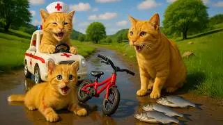 Mama Cat Trims Fur on the Farm and Makes Tiger Hat For Kittens At Home🐾🎩🐯