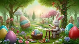 Cute Easter Bunny Rabbits Chicks & Baskets - Calm Relaxing Jazz Music to Work Study or Focus