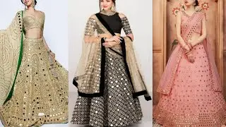 Latest Mirror work lehenga designs || Stitchable lehenga ideas from mirror work fabric and laces